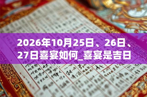 2026年10月25日、26日、27日喜宴如何_喜宴是吉日吗