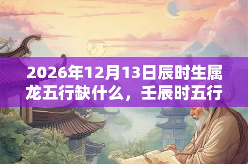 2026年12月13日辰时生属龙五行缺什么，壬辰时五行缺什么