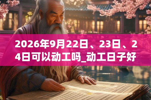 2026年9月22日、23日、24日可以动工吗_动工日子好吗