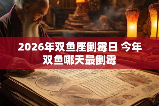 2026年双鱼座倒霉日 今年双鱼哪天最倒霉