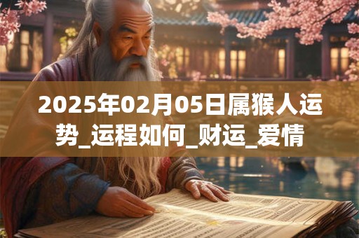 2025年02月05日属猴人运势_运程如何_财运_爱情