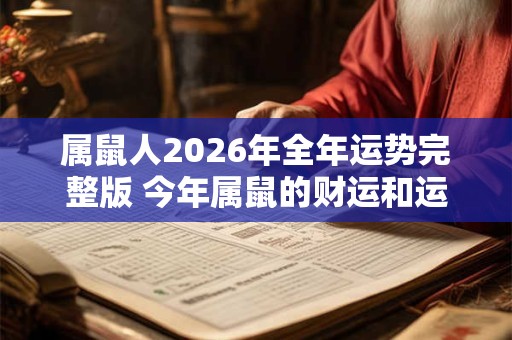 属鼠人2026年全年运势完整版 今年属鼠的财运和运气如何2026