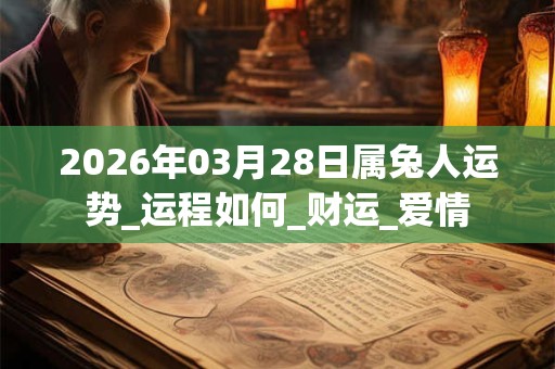 2026年03月28日属兔人运势_运程如何_财运_爱情