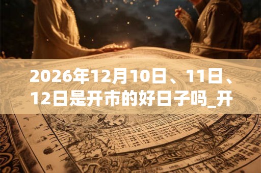 2026年12月10日、11日、12日是开市的好日子吗_开市可以吗