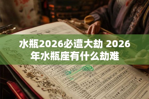 水瓶2026必遭大劫 2026年水瓶座有什么劫难