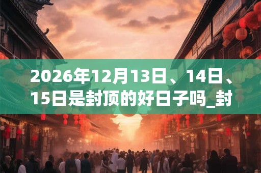 2026年12月13日、14日、15日是封顶的好日子吗_封顶可以吗