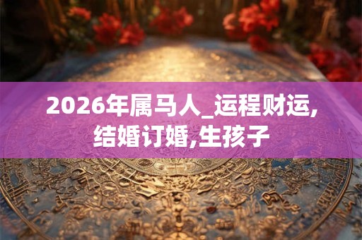 2026年属马人_运程财运,结婚订婚,生孩子