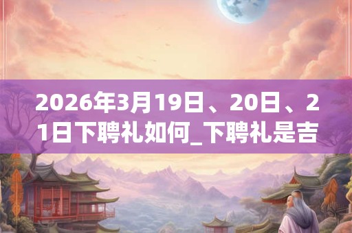 2026年3月19日、20日、21日下聘礼如何_下聘礼是吉日吗