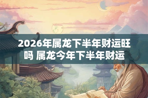 2026年属龙下半年财运旺吗 属龙今年下半年财运