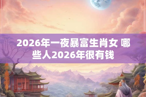 2026年一夜暴富生肖女 哪些人2026年很有钱