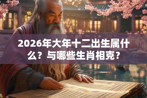 2026年大年十二出生属什么?与哪些生肖相克? 2026年大年十二出生属什么?与哪些生肖相克?