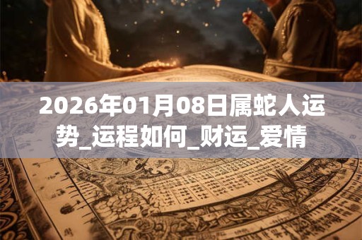 2026年01月08日属蛇人运势_运程如何_财运_爱情