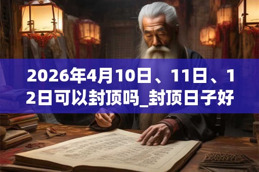 2026年4月10日、11日、12日可以封顶吗_封顶日子好吗