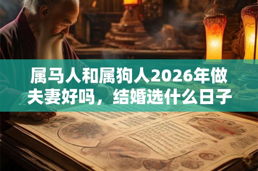 属马人和属狗人2026年做夫妻好吗，结婚选什么日子？