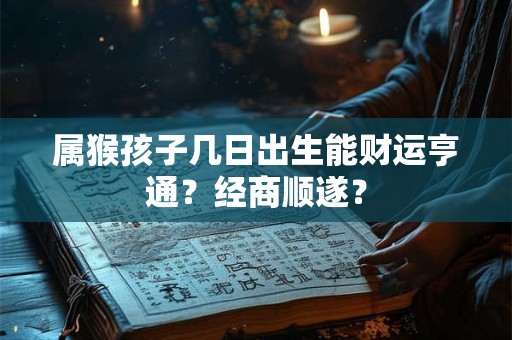 属猴孩子几日出生能财运亨通？经商顺遂？