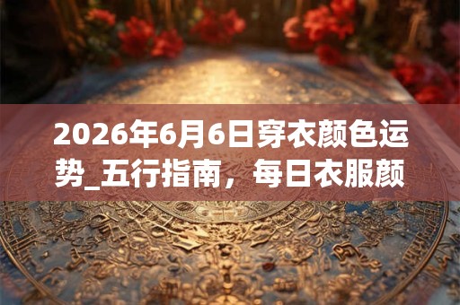 2026年6月6日穿衣颜色运势_五行指南,每日衣服颜色幸运色 2026年6月6日穿衣颜色运势_五行指南,每日衣服颜色幸运色
