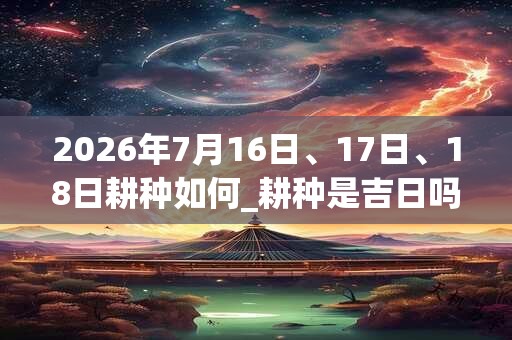 2026年7月16日、17日、18日耕种如何_耕种是吉日吗