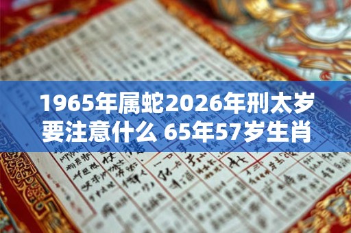 1965年属蛇2026年刑太岁要注意什么 65年57岁生肖蛇逢虎年运势如何