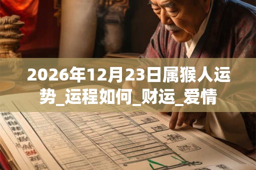 2026年12月23日属猴人运势_运程如何_财运_爱情