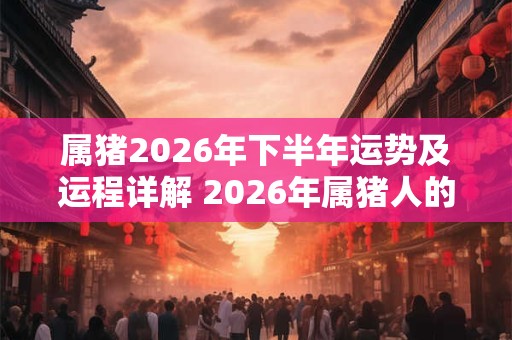 属猪2026年下半年运势及运程详解 2026年属猪人的全年每月运势