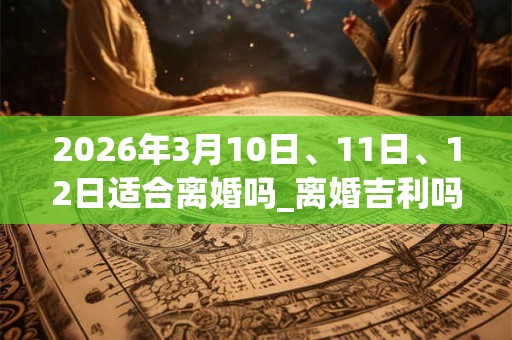 2026年3月10日、11日、12日适合离婚吗_离婚吉利吗