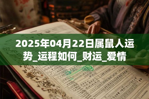 2025年04月22日属鼠人运势_运程如何_财运_爱情