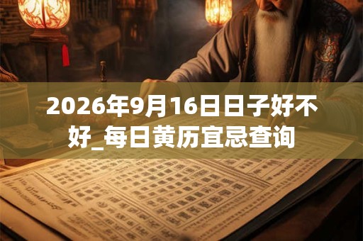 2026年9月16日日子好不好_每日黄历宜忌查询
