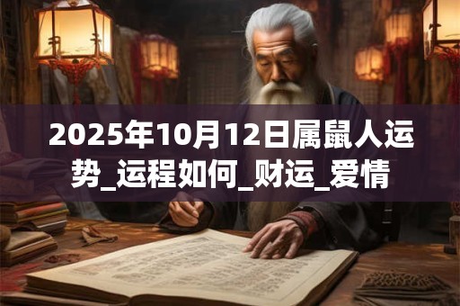 2025年10月12日属鼠人运势_运程如何_财运_爱情