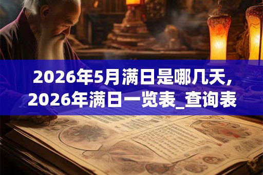 2026年5月满日是哪几天,2026年满日一览表_查询表
