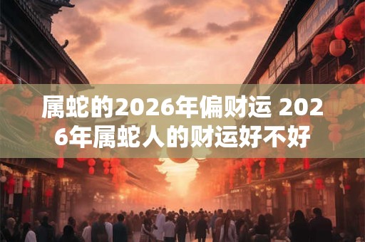 属蛇的2026年偏财运 2026年属蛇人的财运好不好