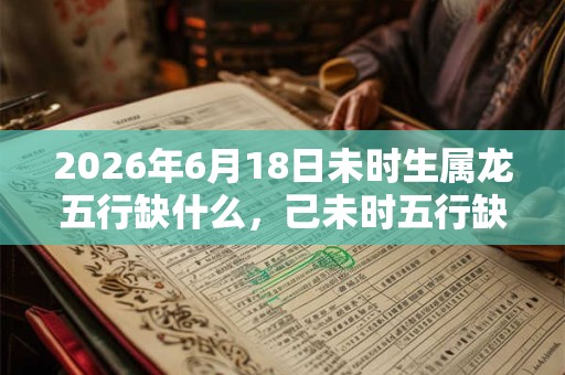 2026年6月18日未时生属龙五行缺什么，己未时五行缺什么