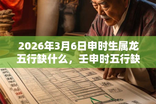 2026年3月6日申时生属龙五行缺什么,壬申时五行缺什么 2026年3月6日申时生属龙五行缺什么,壬申时五行缺什么