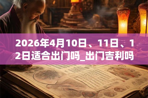 2026年4月10日、11日、12日适合出门吗_出门吉利吗