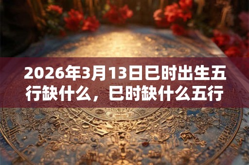 2026年3月13日巳时出生五行缺什么，巳时缺什么五行