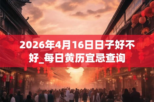 2026年4月16日日子好不好_每日黄历宜忌查询