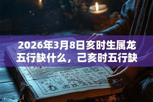 2026年3月8日亥时生属龙五行缺什么，己亥时五行缺什么