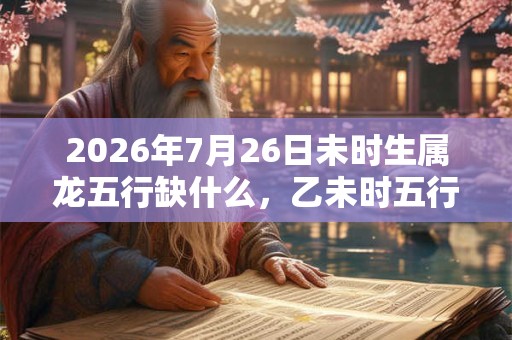 2026年7月26日未时生属龙五行缺什么，乙未时五行缺什么