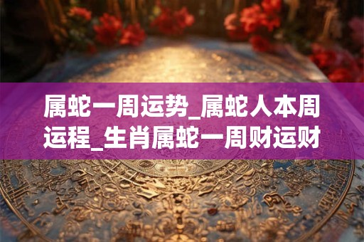 属蛇一周运势_属蛇人本周运程_生肖属蛇一周财运财位