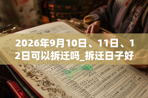 2026年9月10日、11日、12日可以拆迁吗_拆迁日子好吗
