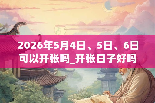 2026年5月4日、5日、6日可以开张吗_开张日子好吗