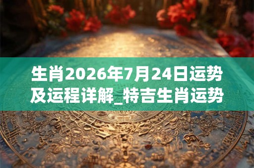 生肖2026年7月24日运势及运程详解_特吉生肖运势吉凶 生肖2026年7月24日运势及运程详解_特吉生肖运势吉凶