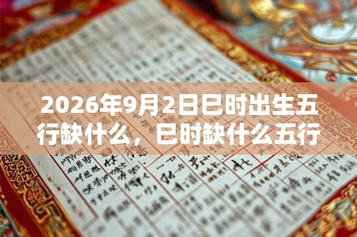 2026年9月2日巳时出生五行缺什么，巳时缺什么五行