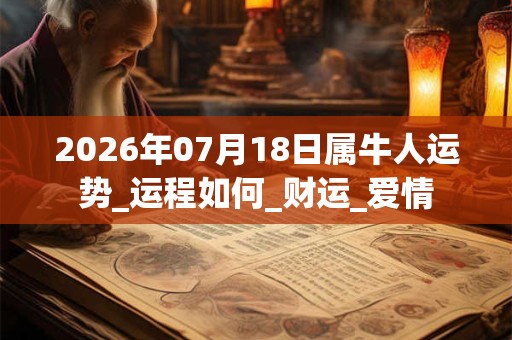 2026年07月18日属牛人运势_运程如何_财运_爱情