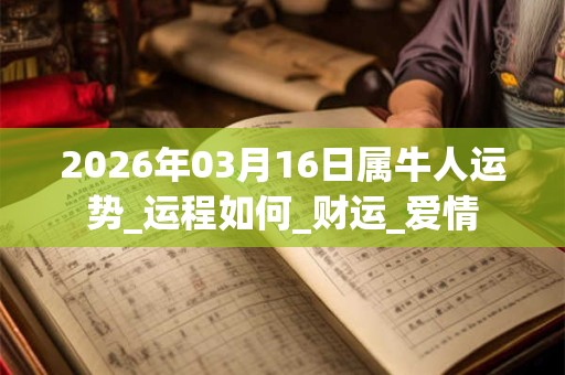2026年03月16日属牛人运势_运程如何_财运_爱情