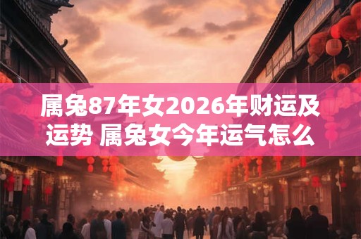 属兔87年女2026年财运及运势 属兔女今年运气怎么样