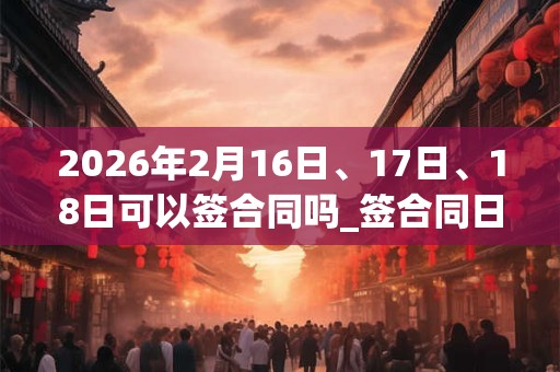 2026年2月16日、17日、18日可以签合同吗_签合同日子好吗
