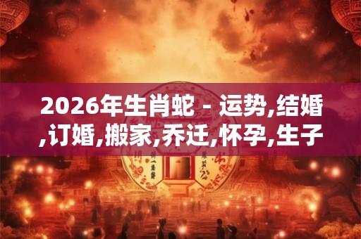 2026年生肖蛇 - 运势,结婚,订婚,搬家,乔迁,怀孕,生子