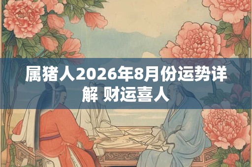 属猪人2026年8月份运势详解 财运喜人
