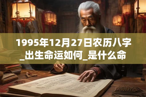 1995年12月27日农历八字_出生命运如何_是什么命