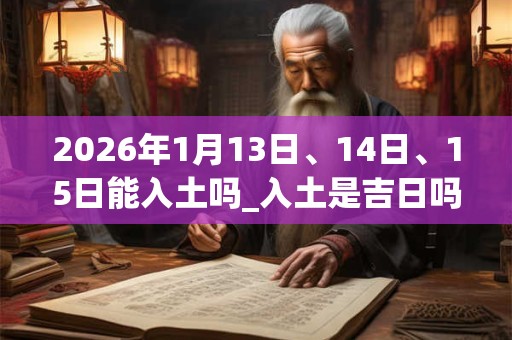 2026年1月13日、14日、15日能入土吗_入土是吉日吗